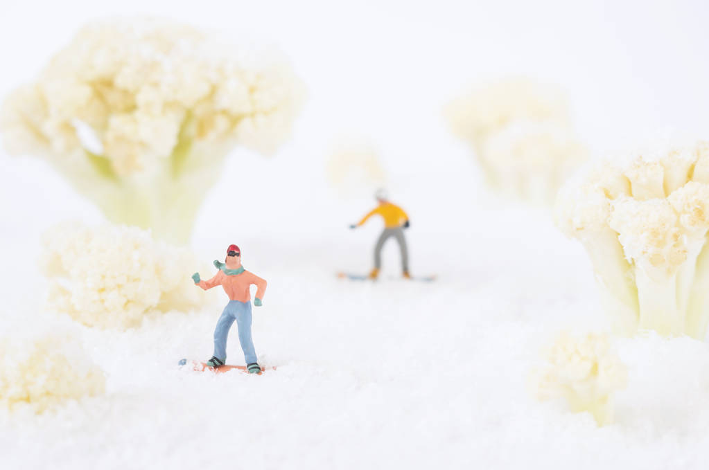 Σκι με χιονοσανίδα παιχνιδιών άτομα - Φωτογραφία, εικόνα