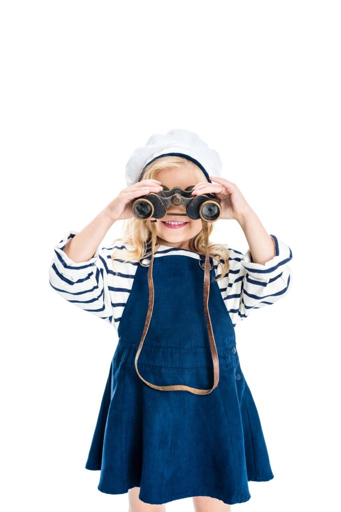 niño sosteniendo prismáticos
 - Foto, imagen