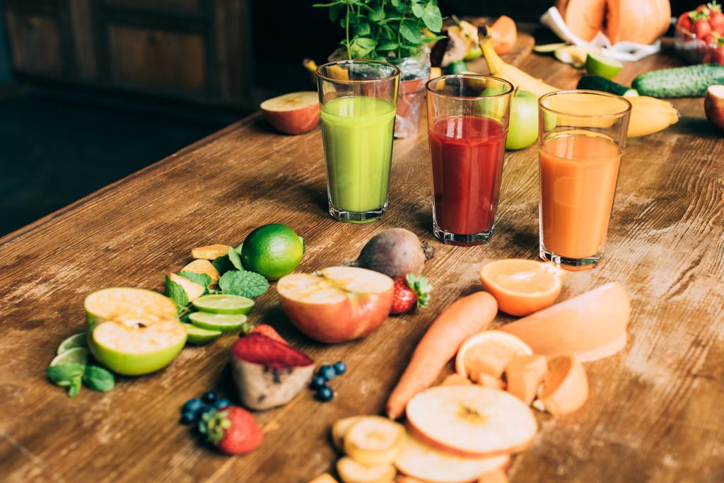 various smoothies in glasses - Photo, Image