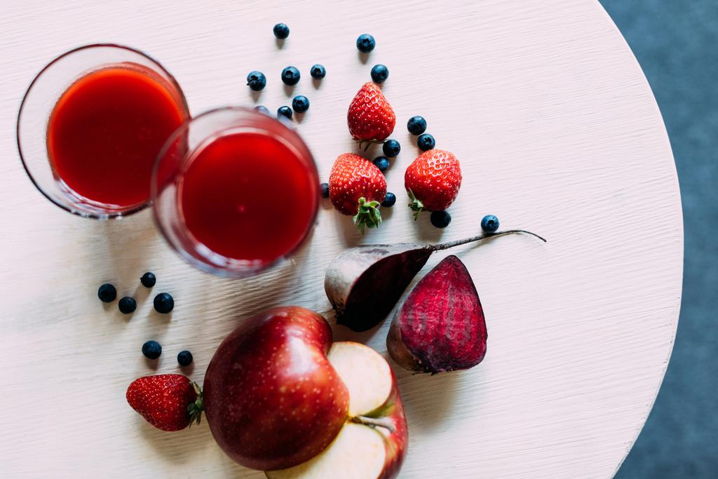 red smoothie in glasses - Photo, Image