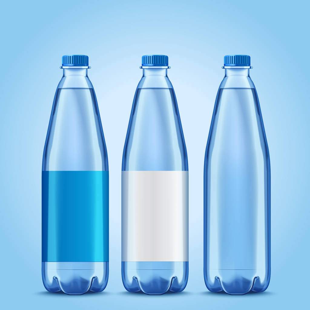 Tres botellas maqueta
 - Vector, imagen