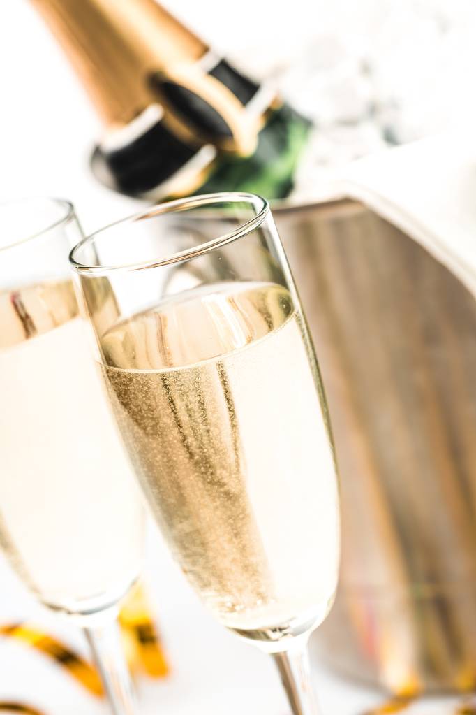 Glasses of champagne  on background - Photo, Image