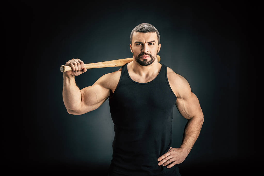 sportive man with baseball bat - Photo, Image