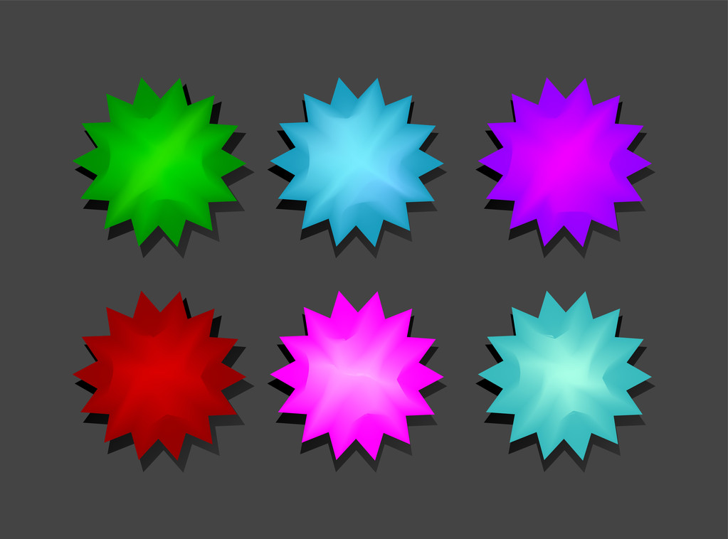 Set von farbigen Aufklebern - Vektor, Bild