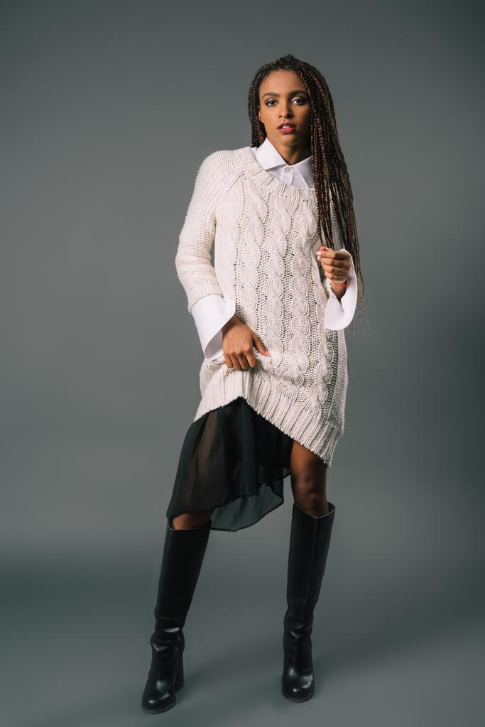 elegáns kötött pulóver lány - Fotó, kép