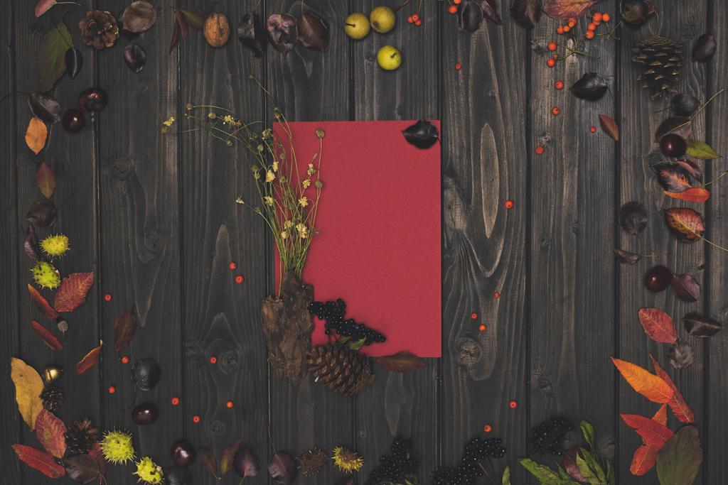 осіннє листя і порожня картка
 - Фото, зображення