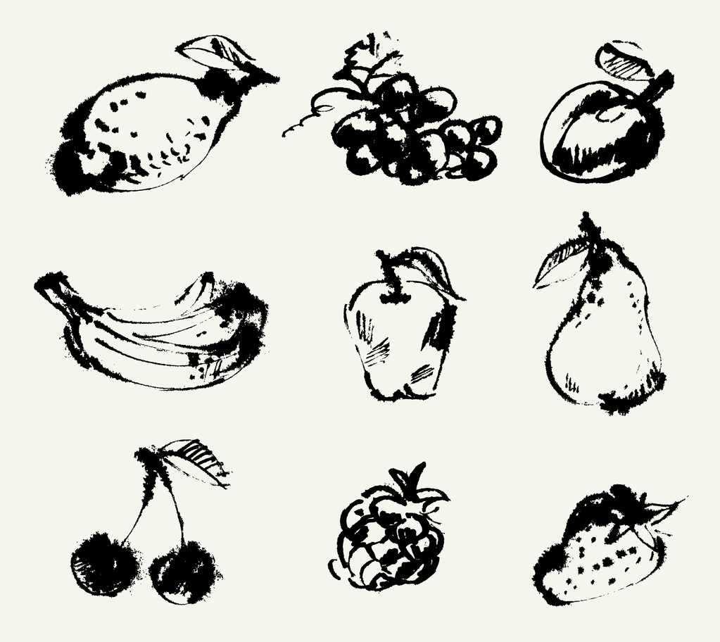 conjunto de frutas - Vector, imagen
