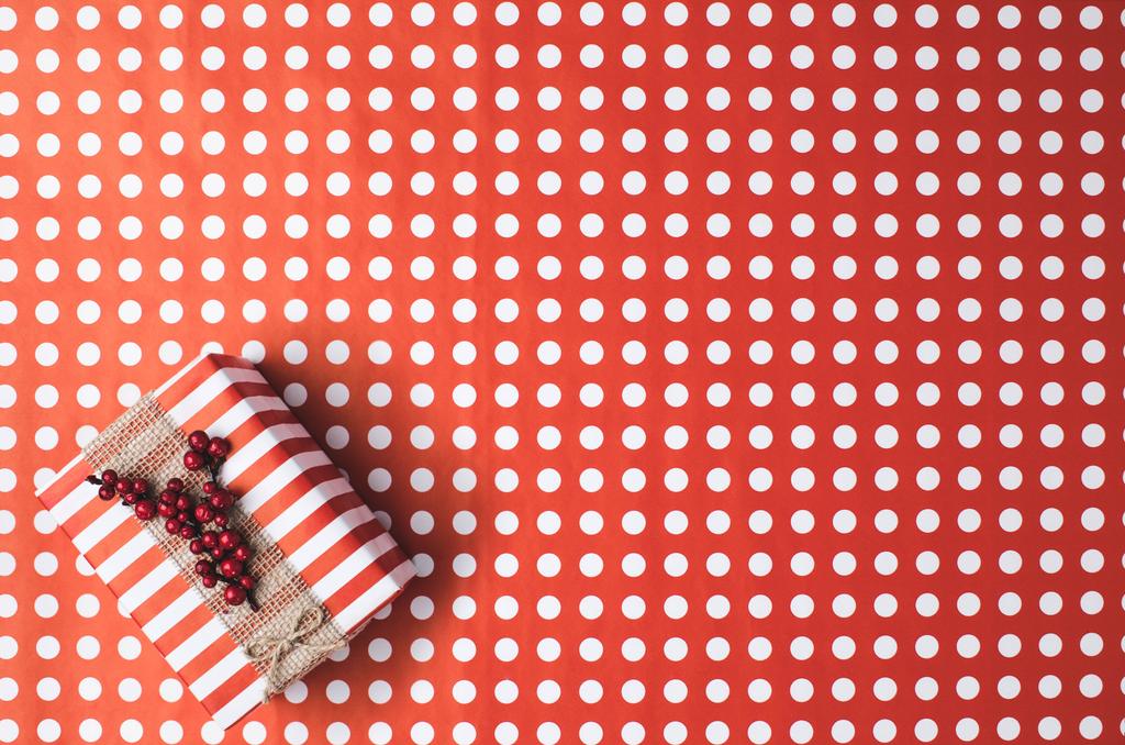 christmas gift on wrapping paper - Photo, Image