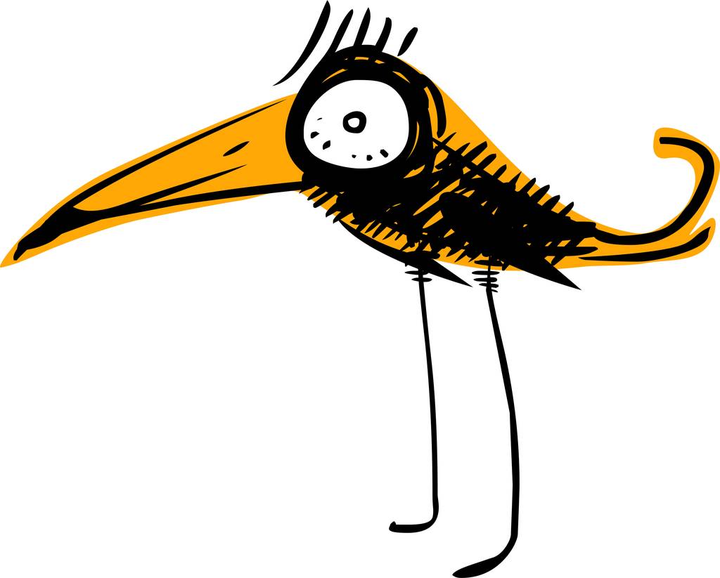 Divertida ilustración de cuervo negro
 - Vector, imagen
