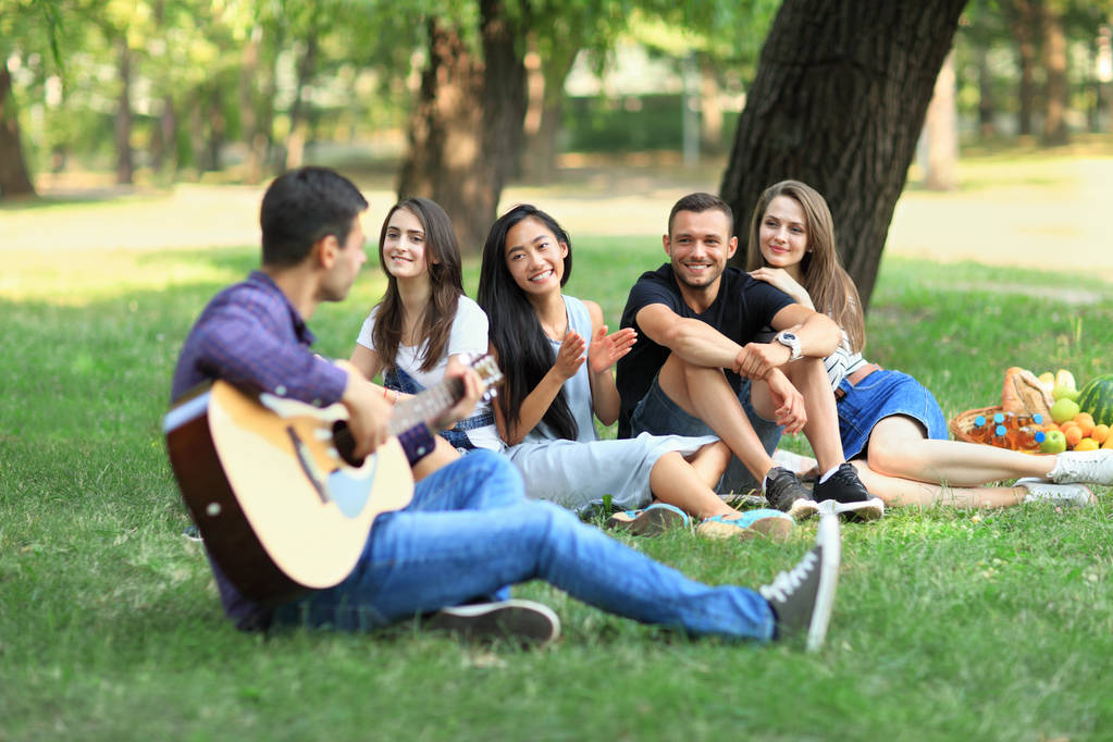 Group of friends resting in park  - Photo, Image