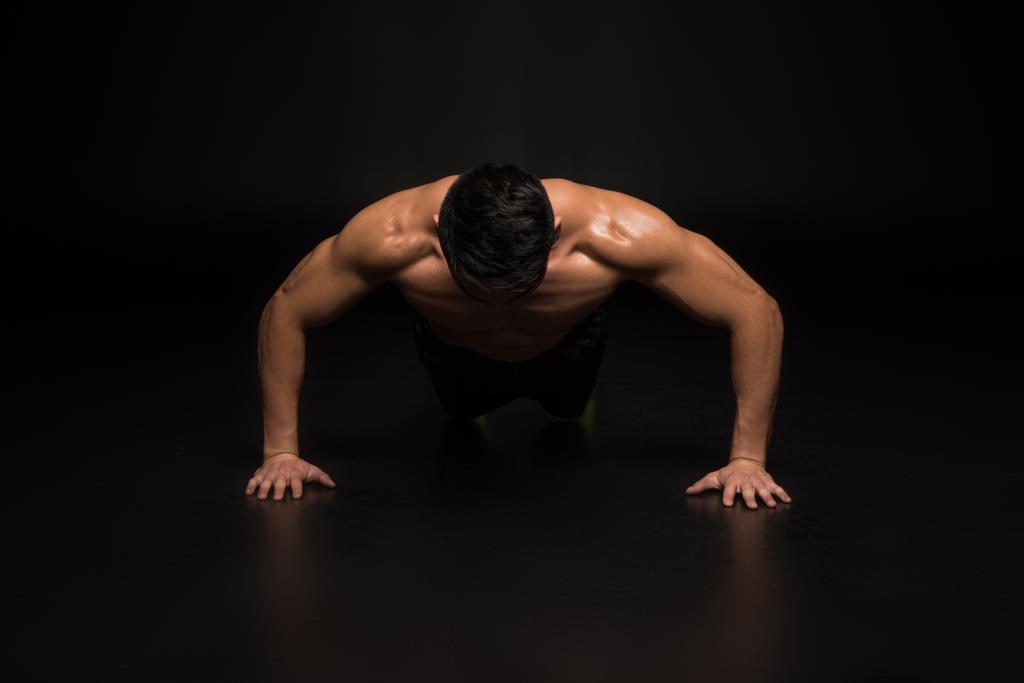 athletic man doing push ups - Photo, Image