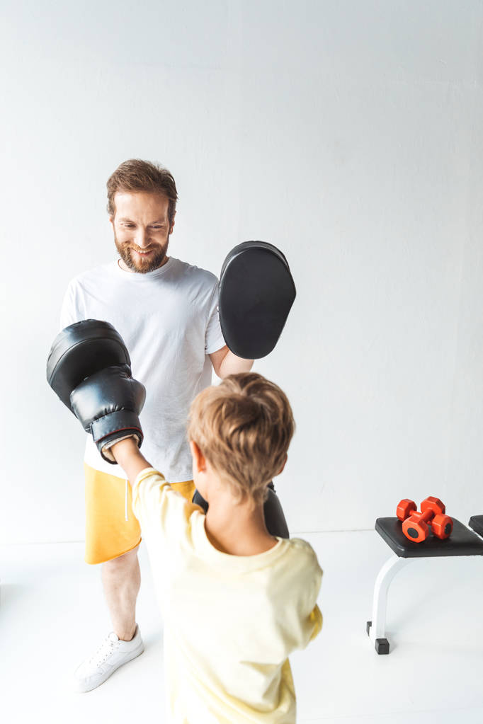 father and son boxing together - Photo, Image