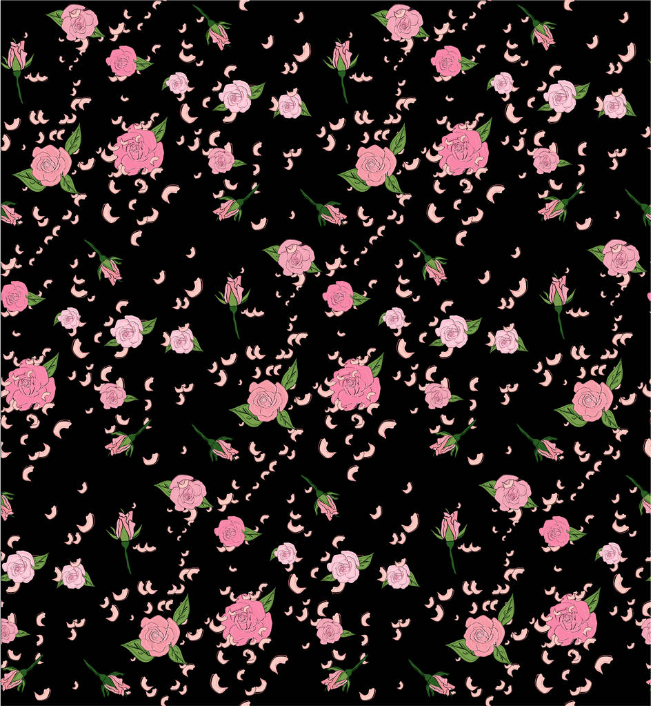 バラの花束とシームレスな花の背景。壁紙、ファブリック、デジタルペーパーなどのためのヴィンテージパターン。みすぼらしいシックなスタイルのパターン. - ベクター画像