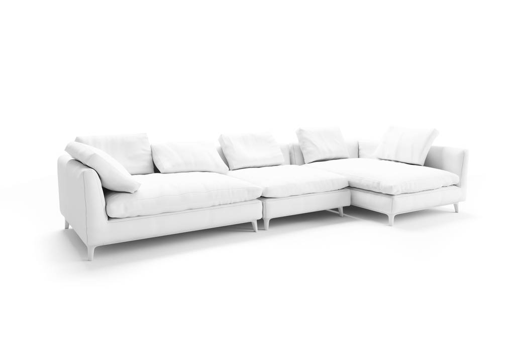 3D piękny sofą na białym tle - Zdjęcie, obraz