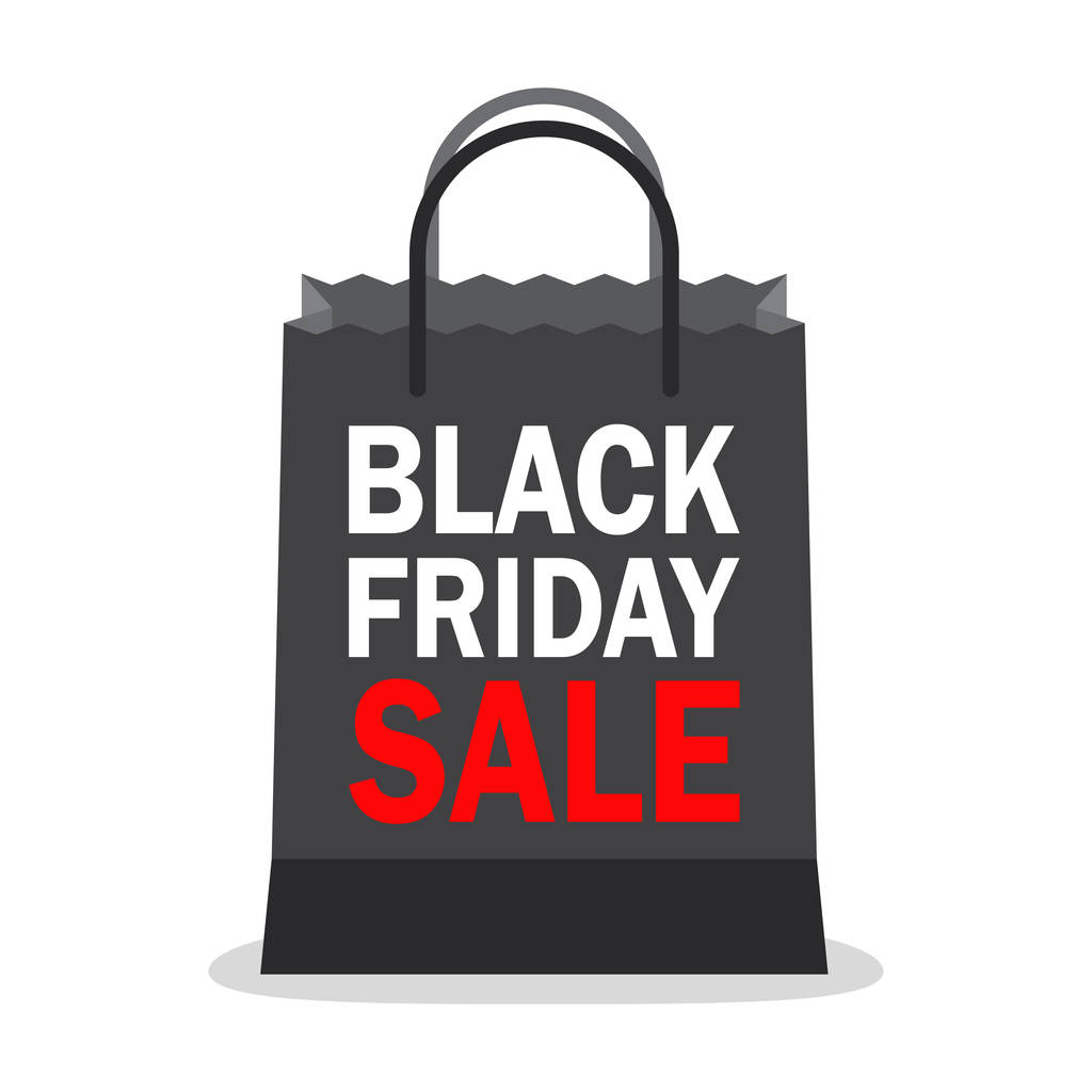Black friday sale design with shopping bag - Vector, Image
