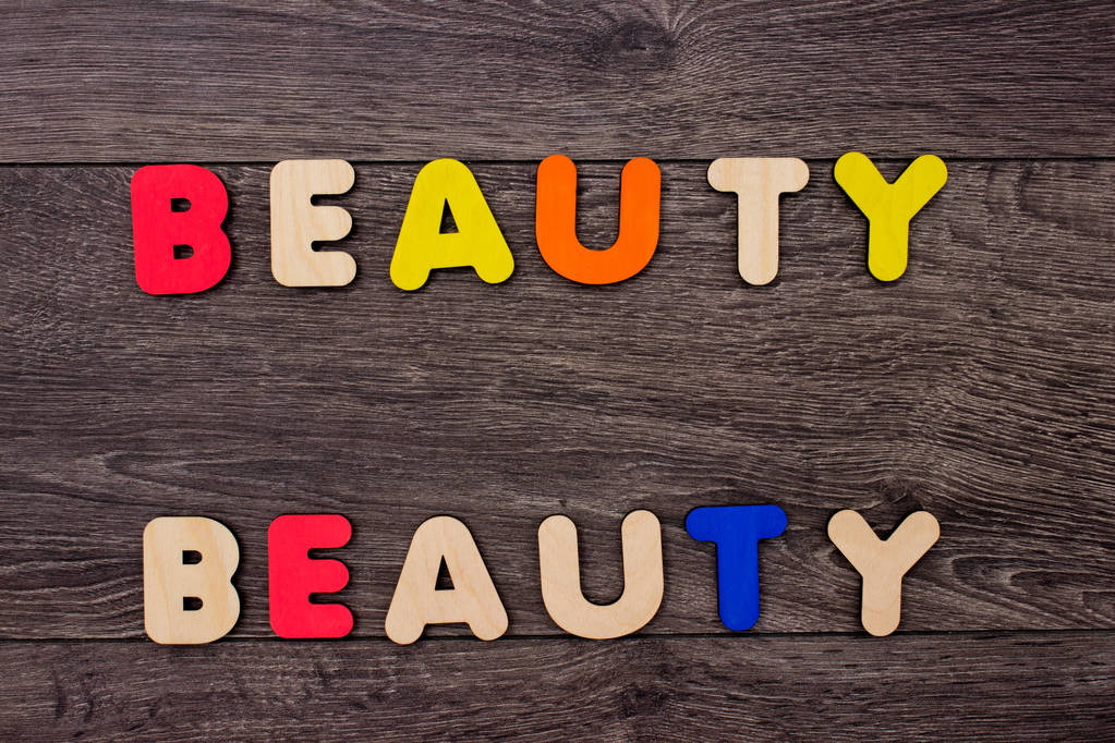 Beauty word from wooden letters - Photo, Image