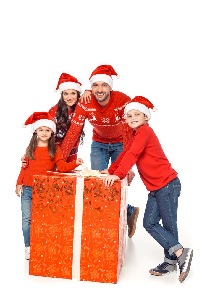 rodziny z wielki świąteczny prezent - Zdjęcie, obraz
