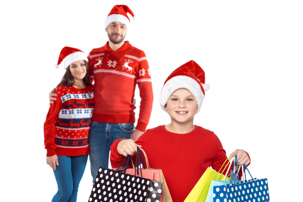 クリスマス ショッピングの家族 - 写真・画像