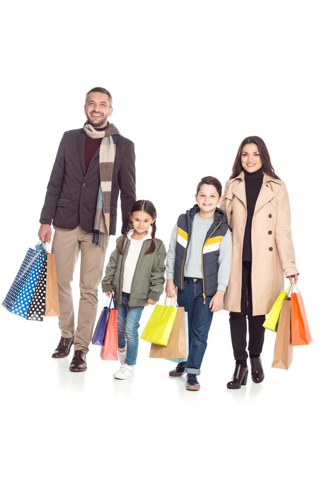 Familie mit Einkaufstaschen - Foto, Bild