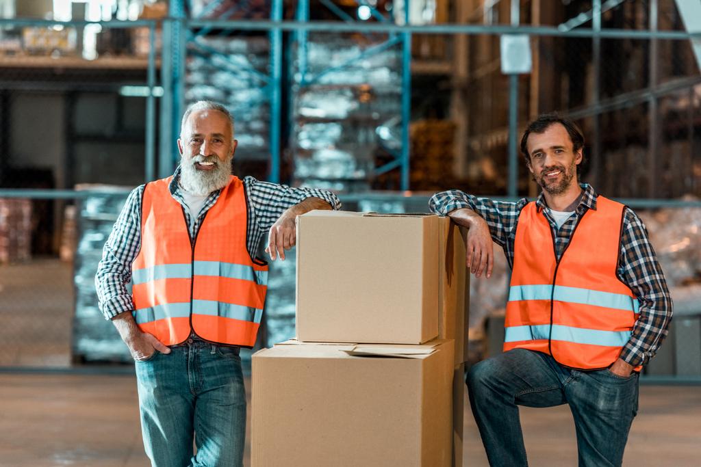 warehouse workers with boxes - Photo, Image