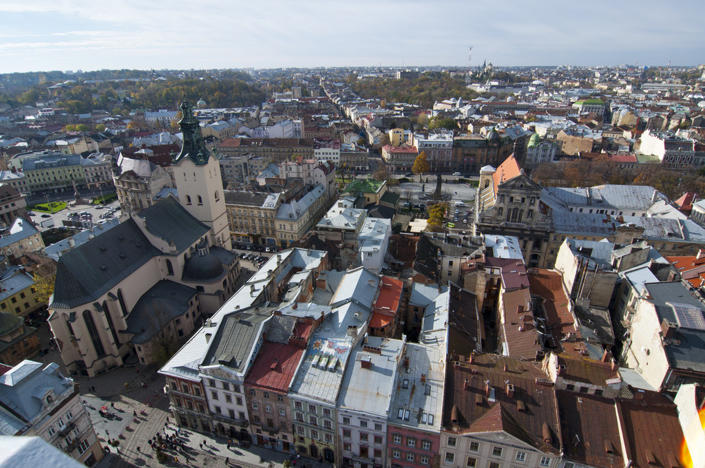 Csodálatos kilátás formában a városháza, Lvov - Fotó, kép