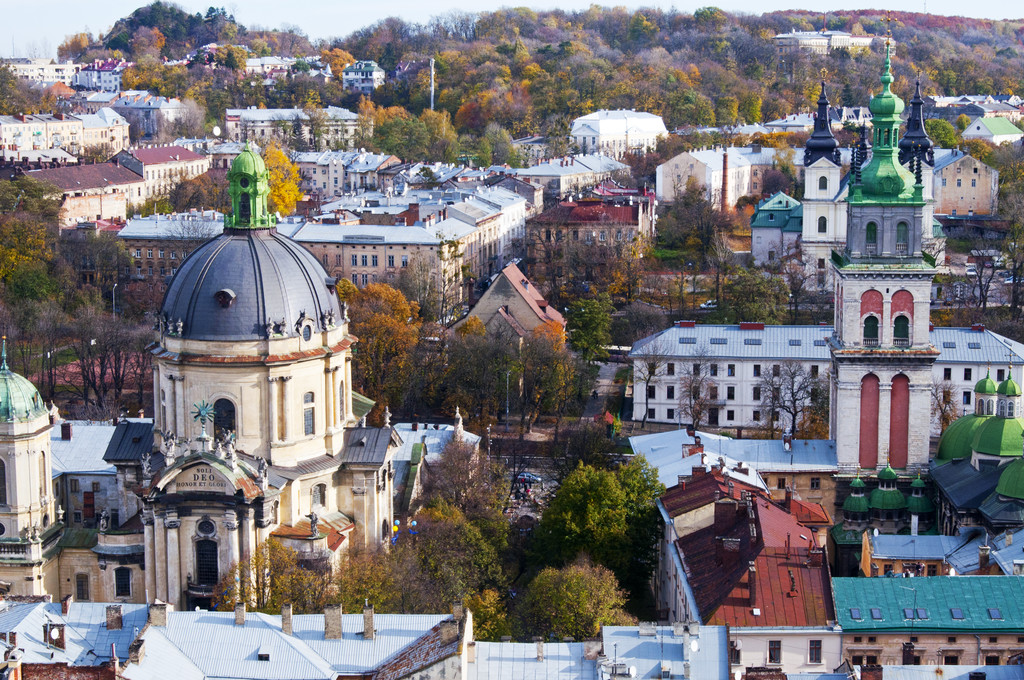 όμορφη θέα από το Δημαρχείο, lviv, Ουκρανία - Φωτογραφία, εικόνα