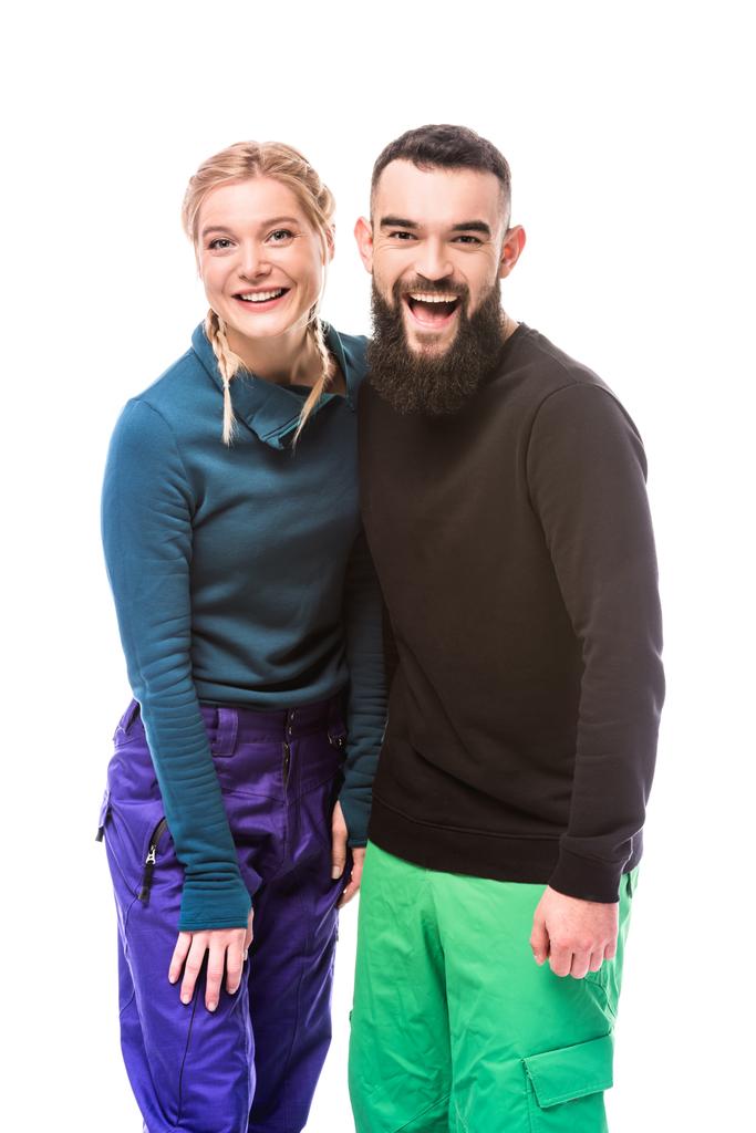 ζευγάρι στο σνόουμπορντ ρούχα - Φωτογραφία, εικόνα