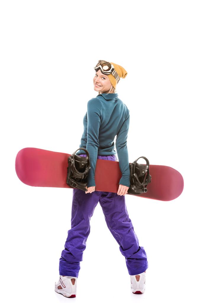 νεαρή γυναίκα με snowboard - Φωτογραφία, εικόνα