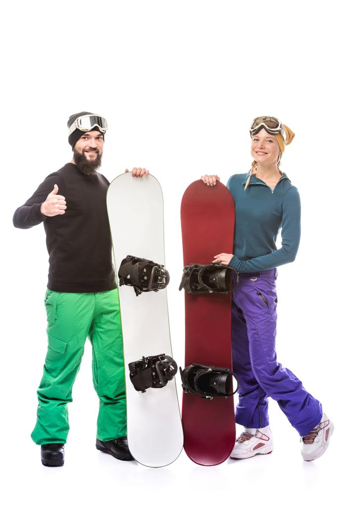 para z snowboardzistów - Zdjęcie, obraz
