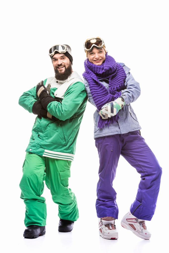 snowboarders avec bras croisés regardant caméra
 - Photo, image