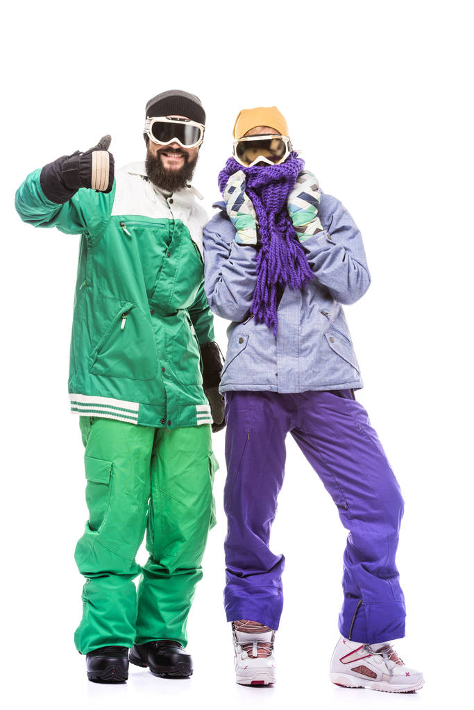 Snowboarder mit Snowboardbrille - Foto, Bild