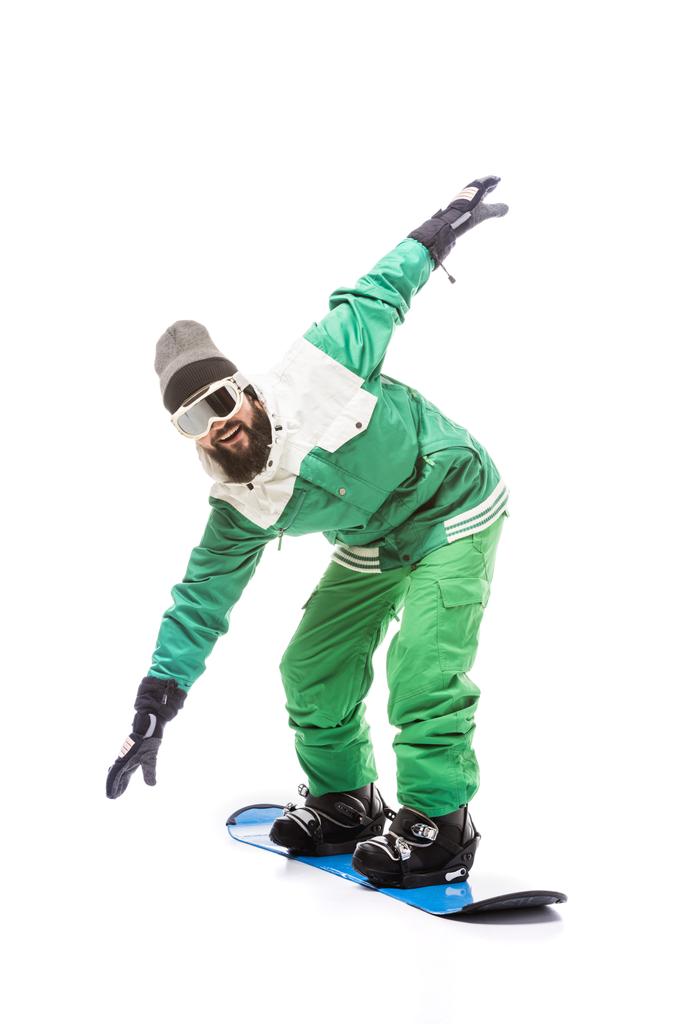 человек скользит на сноуборде
 - Фото, изображение