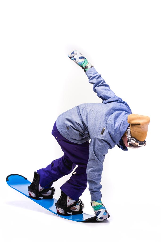 mulher deslizando em snowboard
 - Foto, Imagem