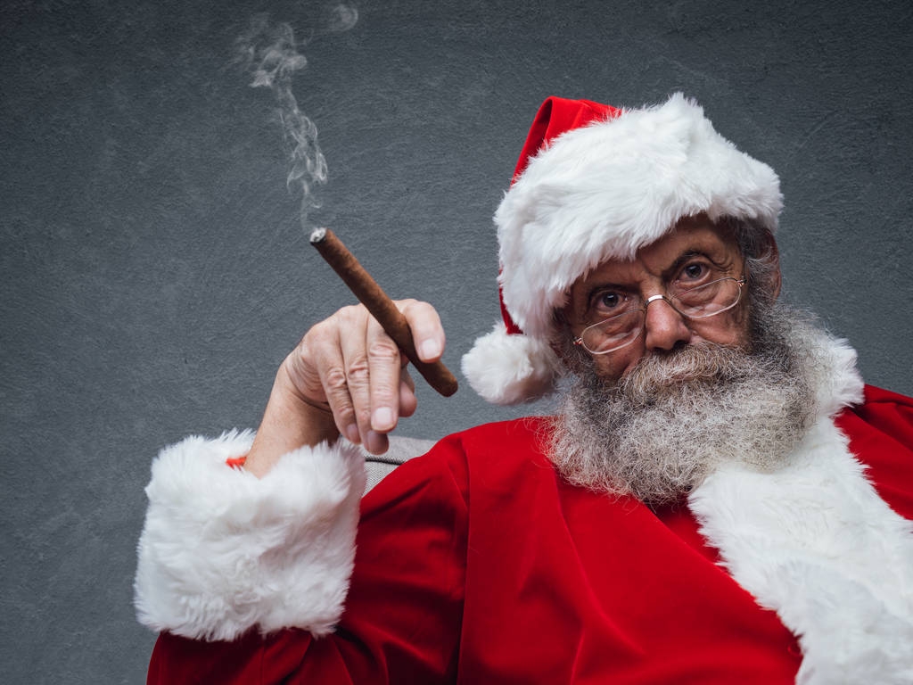 Bad Santa fumar charuto
  - Foto, Imagem