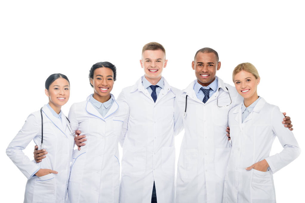 обіймаючи лікарів у білих халатах
 - Фото, зображення