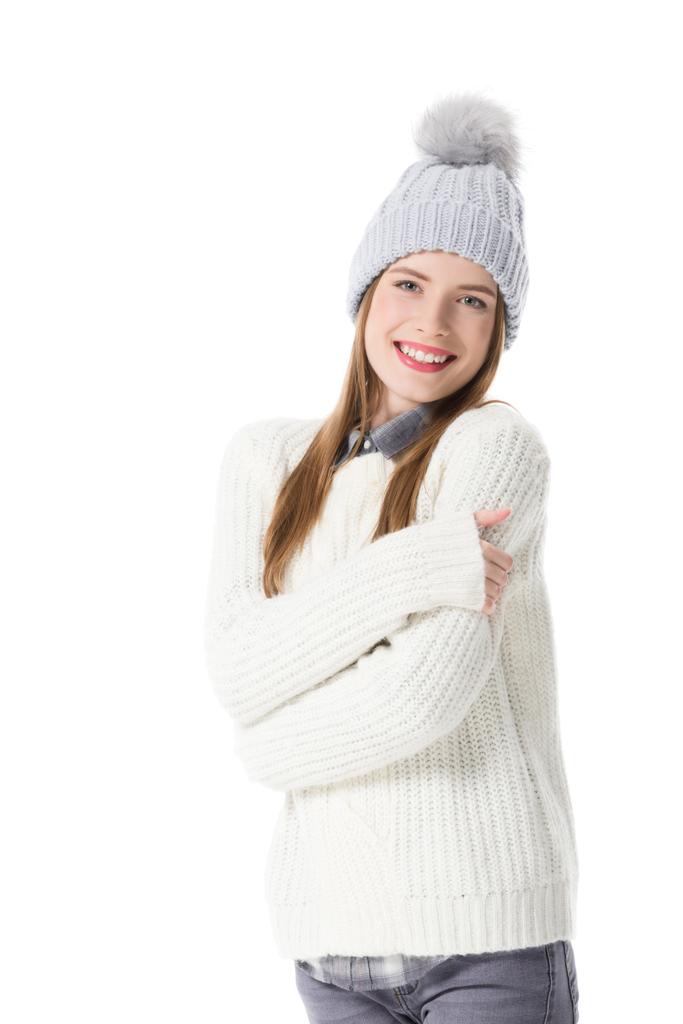 красивая девушка в свитере
 - Фото, изображение