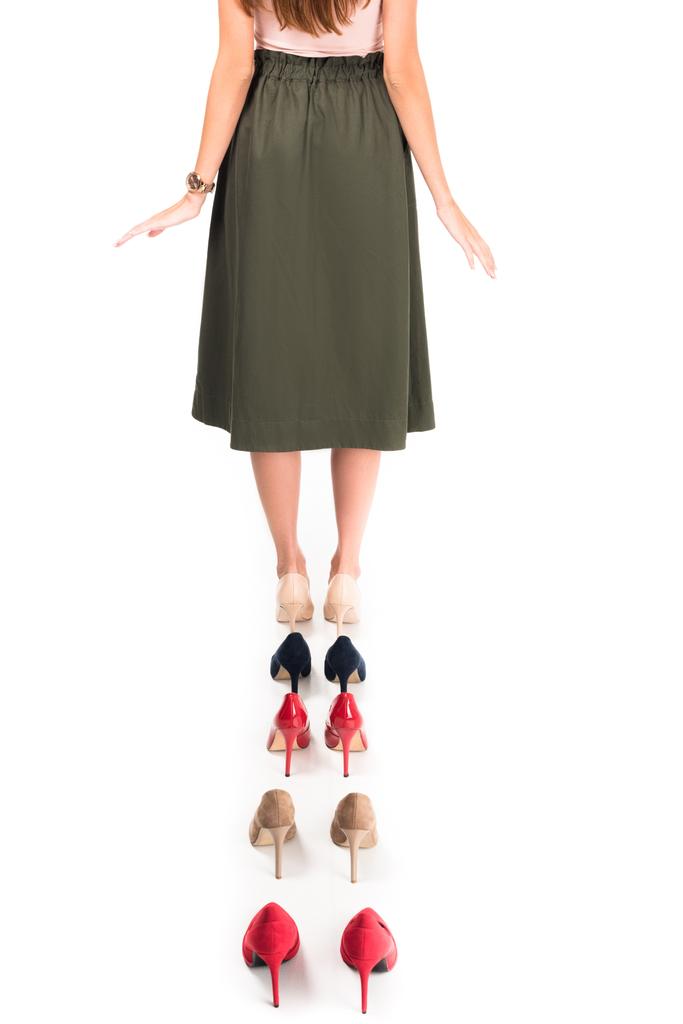 woman and various stylish high heels - Photo, Image