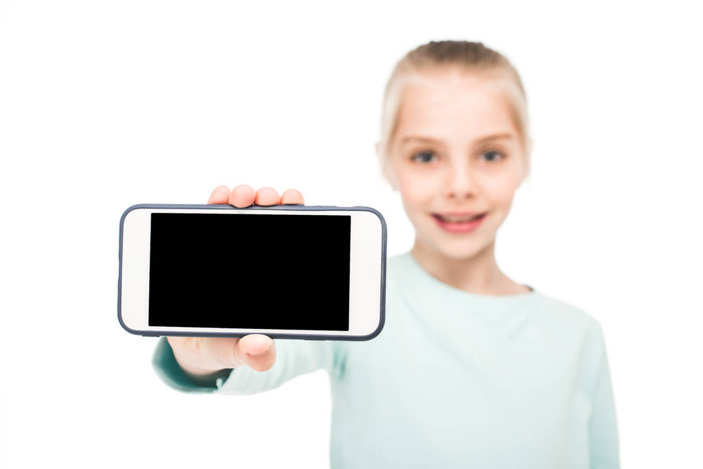Kind hält Smartphone - Foto, Bild