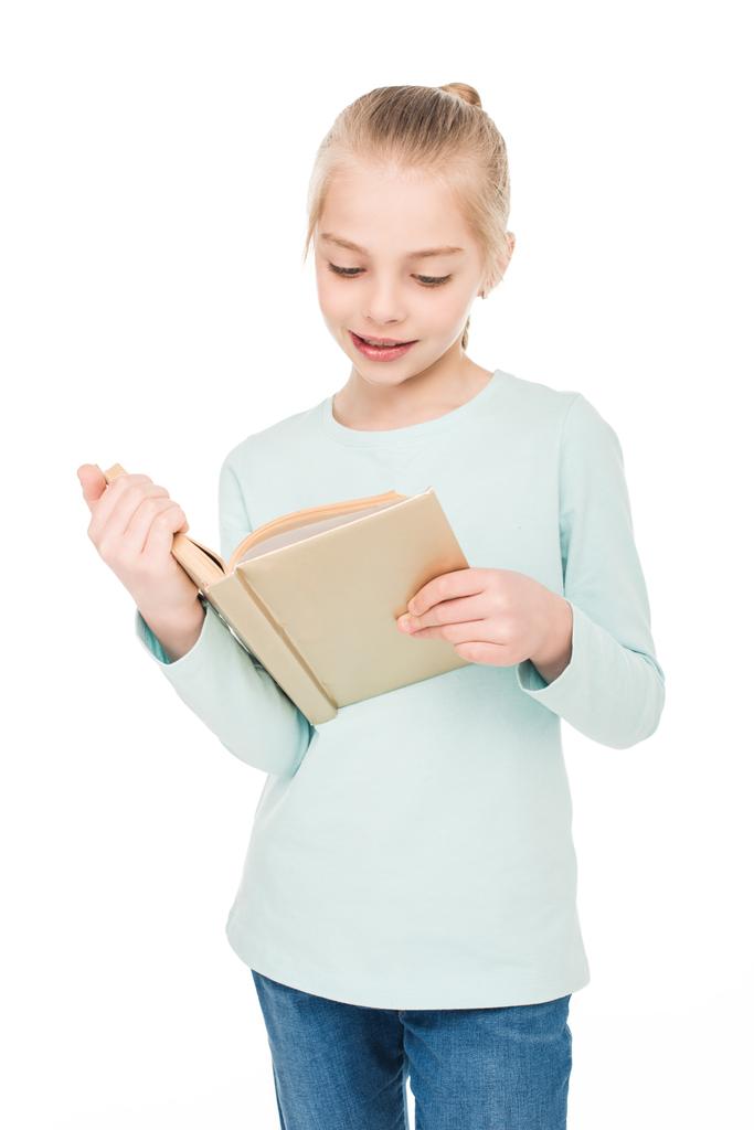 schoolmeisje leesboek - Foto, afbeelding