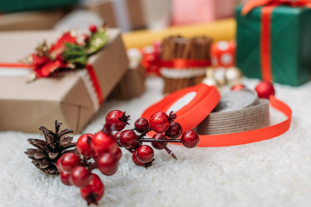 Noel dekor ve hediyeler - Fotoğraf, Görsel