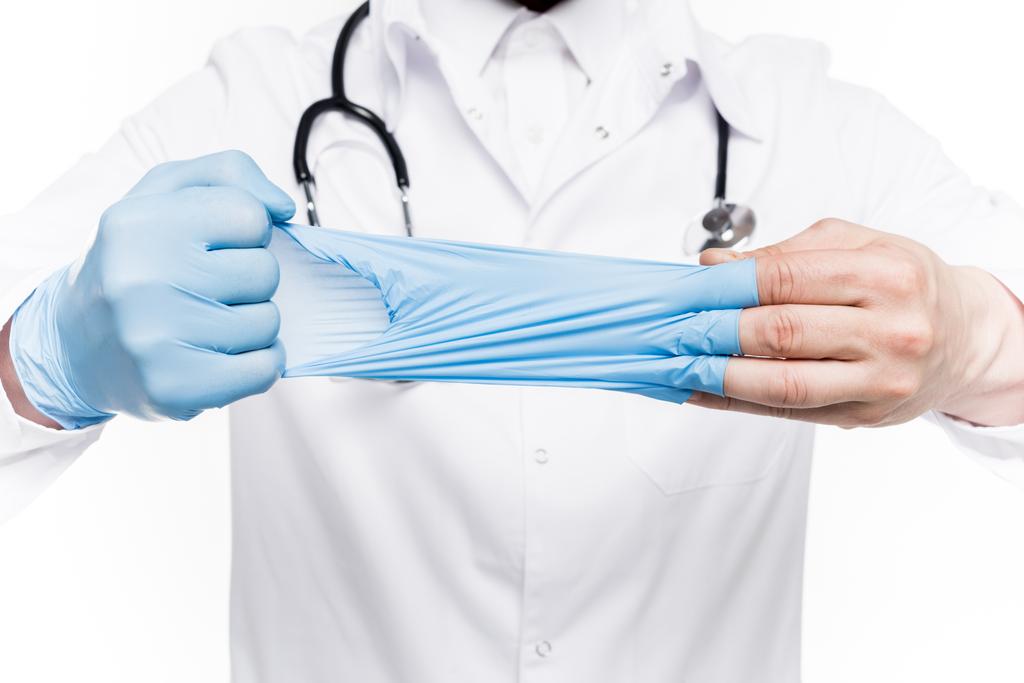 doctor wearing medical gloves - Photo, Image
