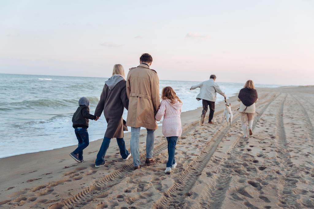 family walking with dog - Photo, Image