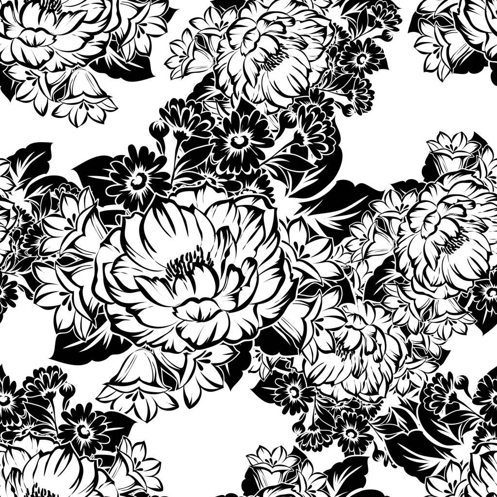 Χωρίς ραφές μοτίβο λουλουδιών - Διάνυσμα, εικόνα