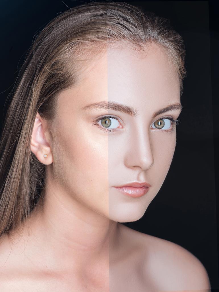 dívka před a po péči o pleť   - Fotografie, Obrázek