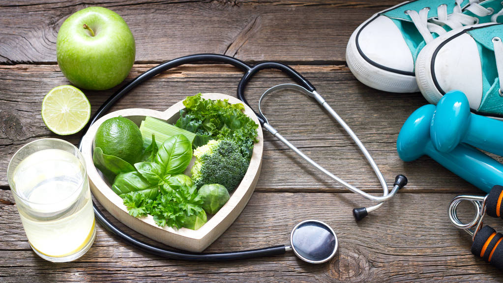 緑のダイエットは、健康的なライフ スタイルのコンセプトのスポーツ - 写真・画像