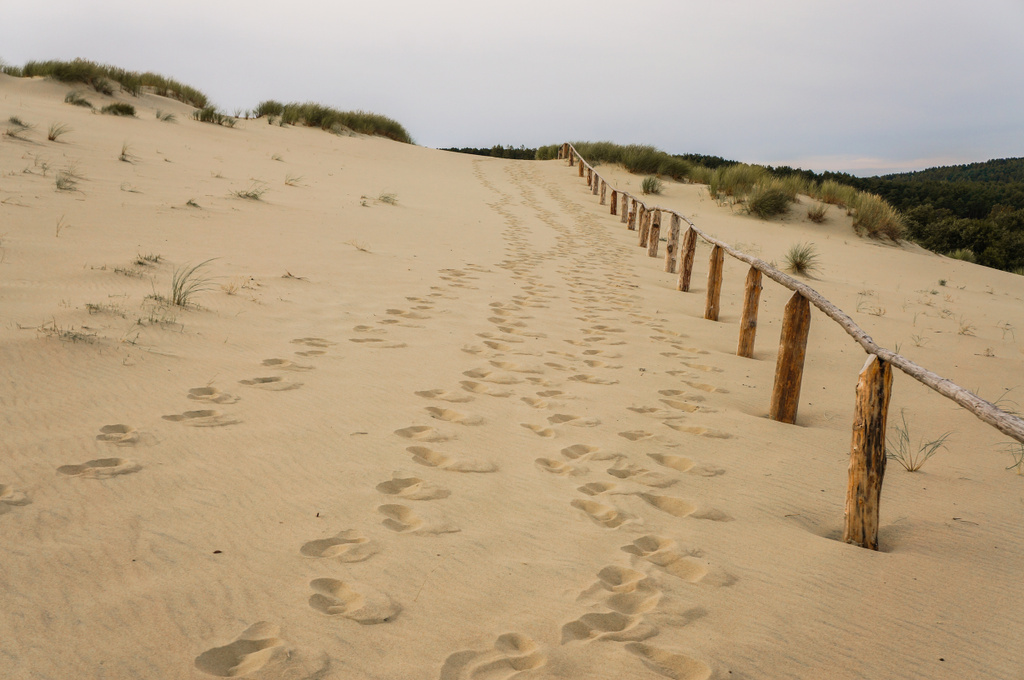 Сентиментальный пляж с отпечатками ног
 - Фото, изображение