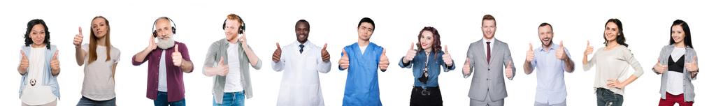 multicultural people showing thumbs up - Photo, Image