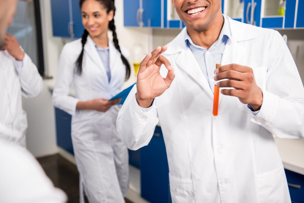 medical worker holding test tube - Photo, Image