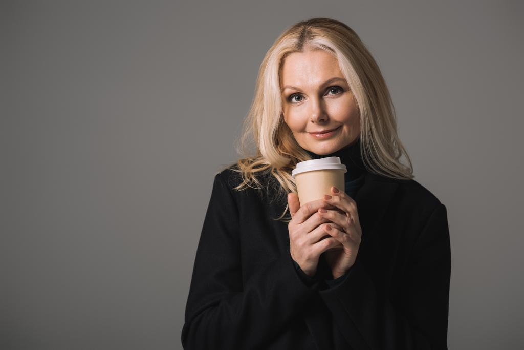 woman with disposable cup of coffee - Photo, Image