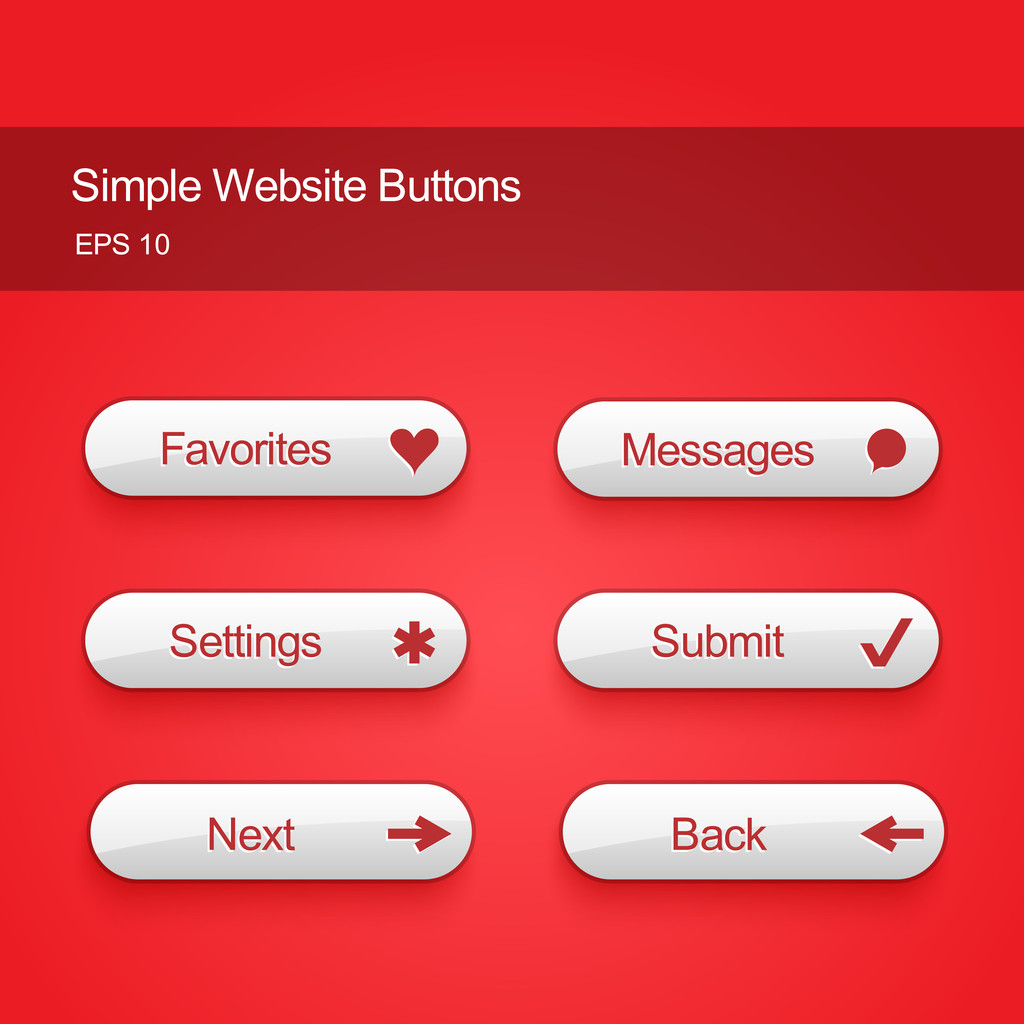 Conjunto de botones para sitio web o aplicación
. - Vector, Imagen